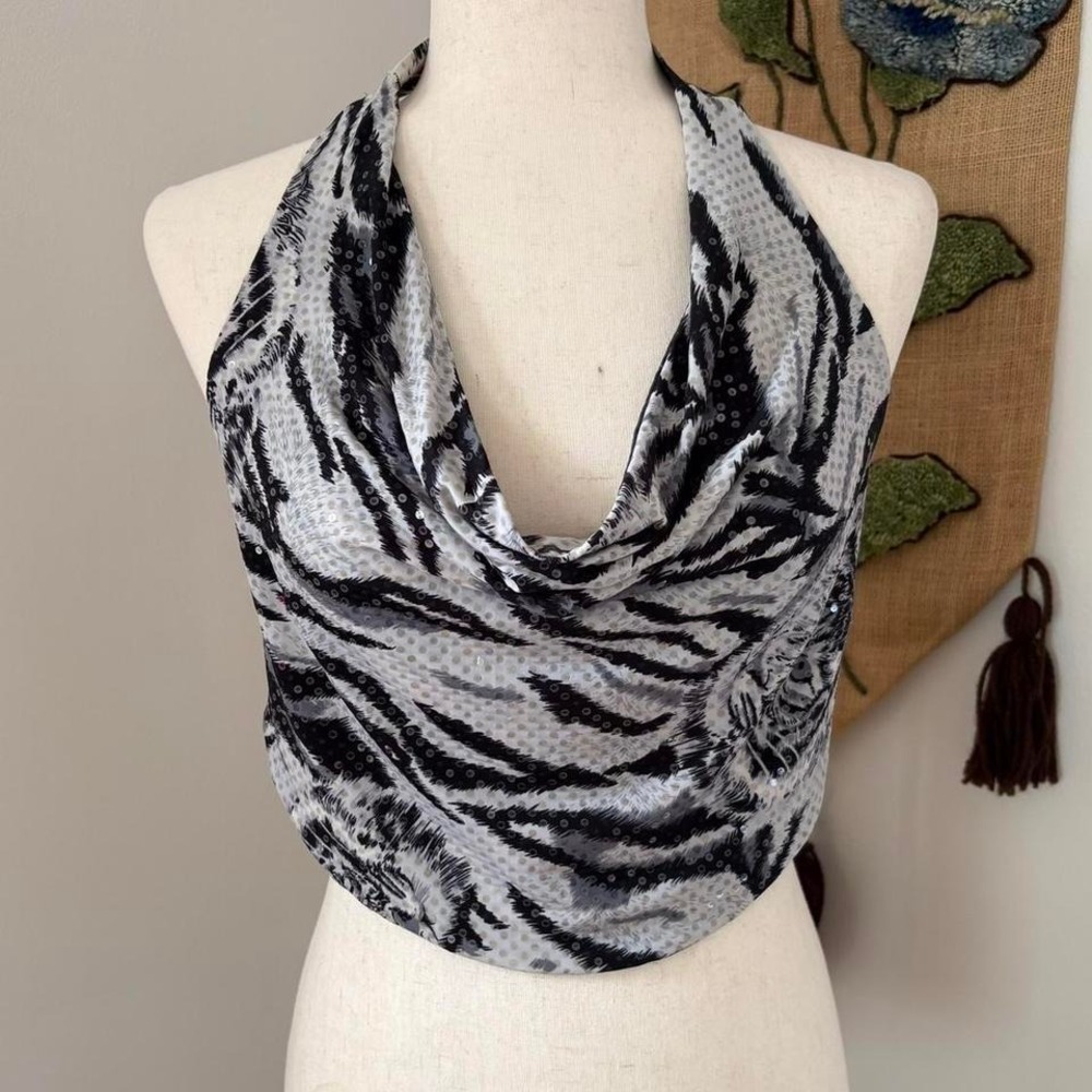90s Tiger Forever 21 Cowl Neck Top